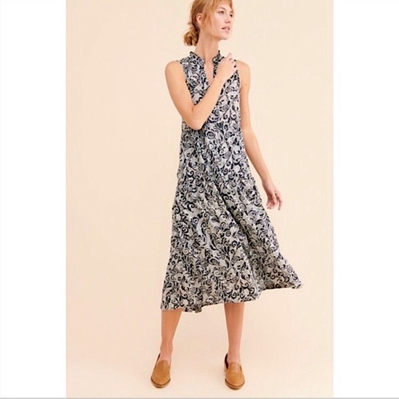 Anthropologie Dresses & Skirts - Maeve Black & White Paisley Floral Sleeveless Maxi Dress